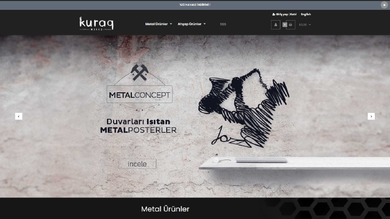 kuraq.com Özel tasarım web sitesi (Opencart)