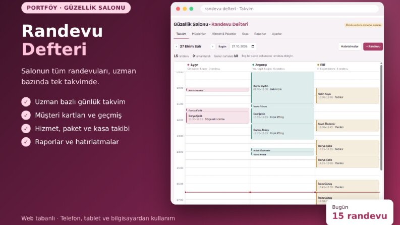 Randevu Defteri - Güzellik Salonu Yönetim Paneli