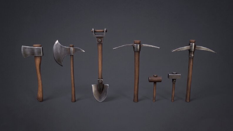 Stylized Low Poly Oyun Alet Seti & Varlıkları