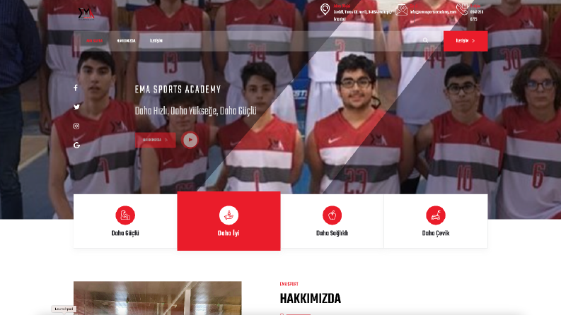 Spor Klübü için Web Site Tasarımı