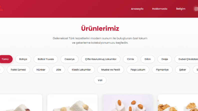 Kargül Lokum Örnek Tema Tasarım