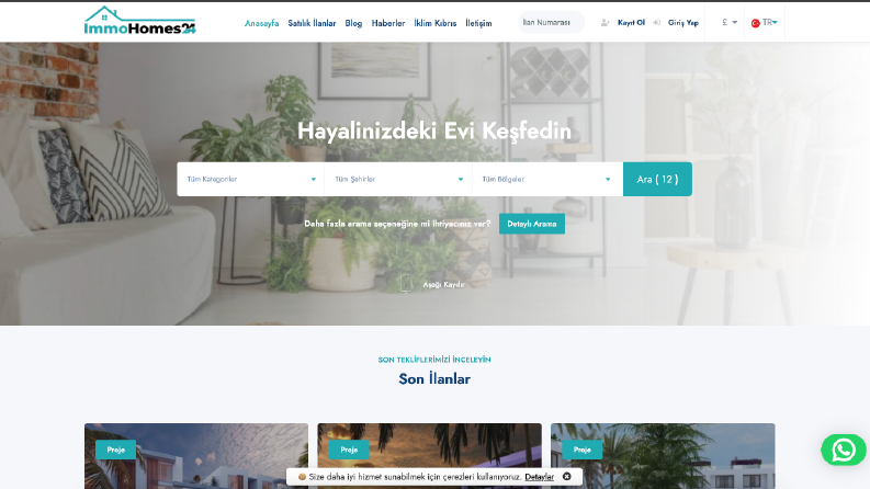 Multi Language & Multi Currency Emlak Satış sitesi