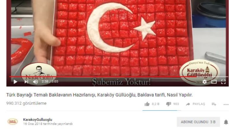Karaköy Güllüoğluna yaptığım Youtube içerik örneği