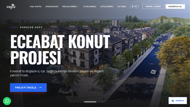 Engin Gayrimenkul Web Sitesi ve Admin Paneli
