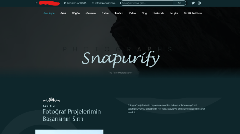 Fotoğrafçılık site Tasarımı