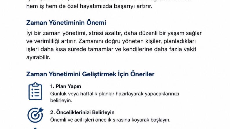 Zaman Yönetimi Nedir ve Nasıl Geliştirilir