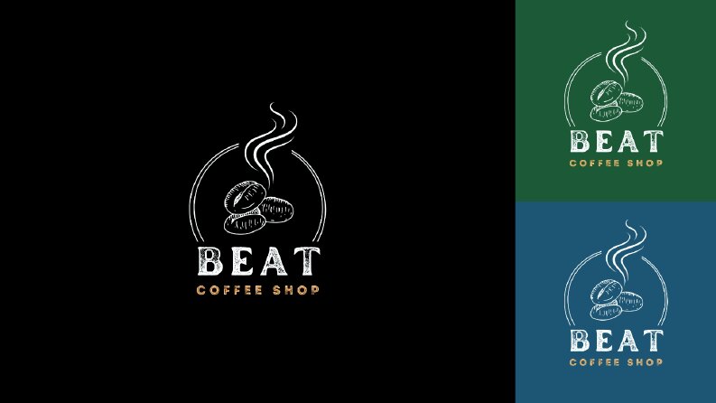 Beat Cafe için Hazırlanmış Alternatif Arka Planlı Tasarım