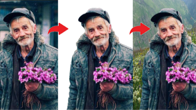 Arka plandan görsel kaldırma yeni arka plan ekleme