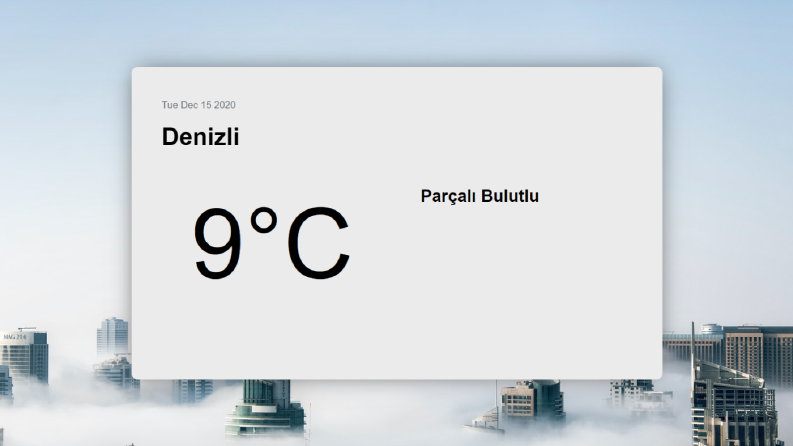 fetch API ile Hava durumu Tablosu