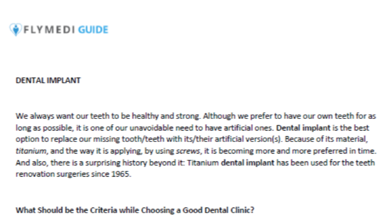 FlyMedi Guide ~ Dental Implant