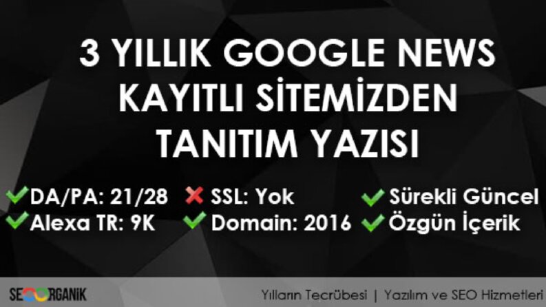 3 yıllık google news kayıtlı site