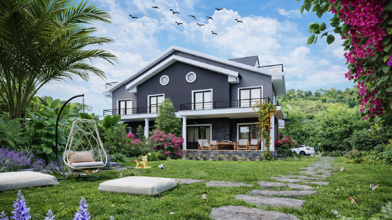 Modern Villa Dış Mekan Mimari Görselleştirme
