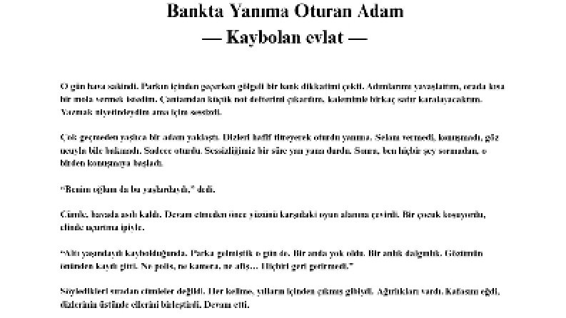 Bankta yanıma oturan adam