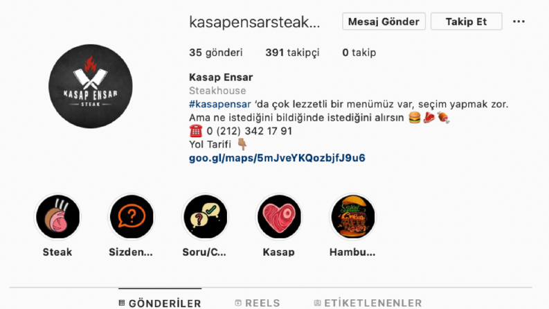 Kasap Ensar Steak House Sosyal Medya Yönetimi