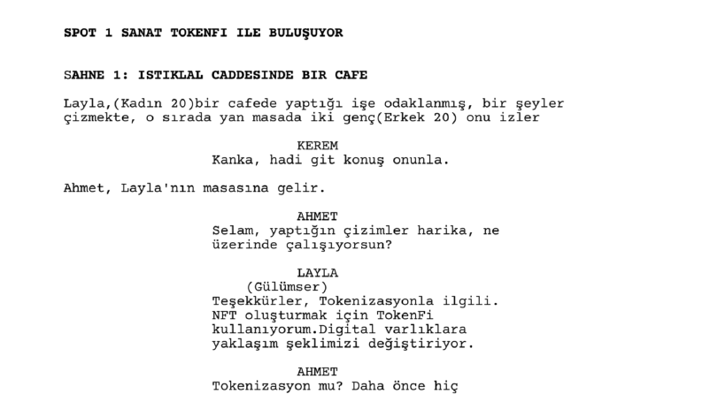 TOKEN-FI   Tv / Social Media Spot Commercial Film Script