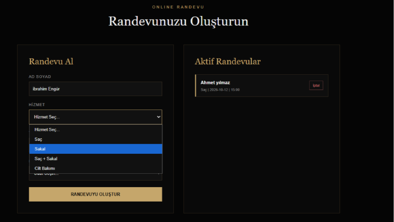 Berber Randevu Sistemi