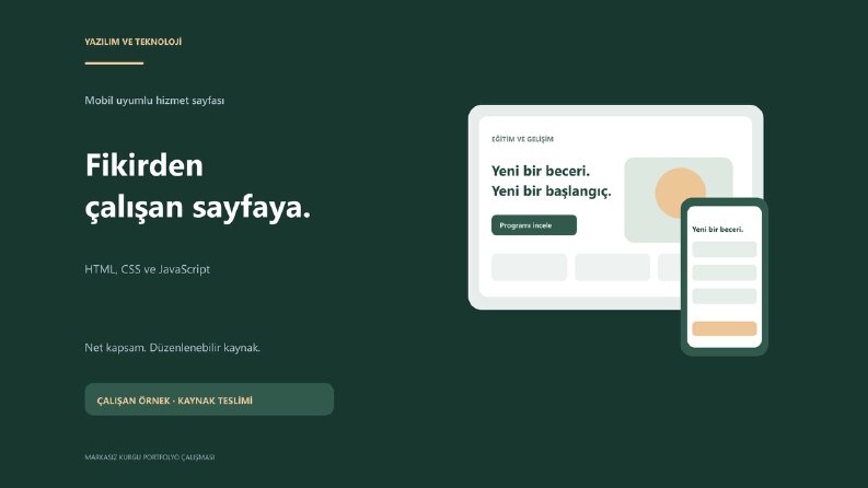 Mobil uyumlu eğitim ve hizmet sayfası
