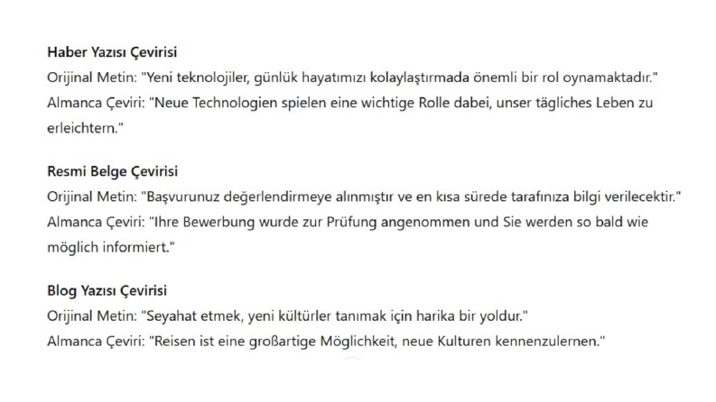 Almanca-Türkçe Çevirmen