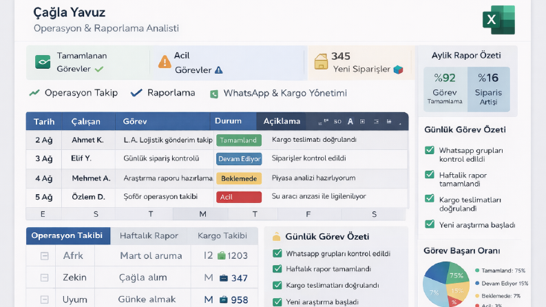 Operasyon Takibi & Raporlama Uzmanı