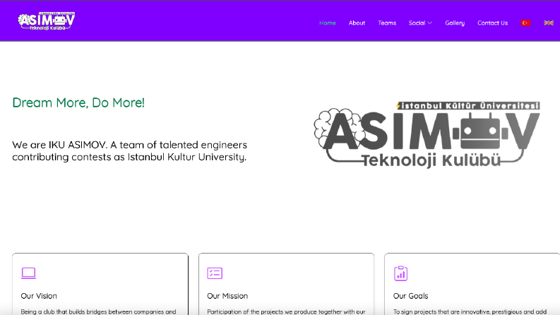İKÜ ASİMOV TEKNOLOJİ KULÜBÜ WEBSİTESİ
