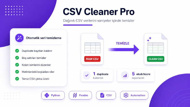 Python CSV Veri Temizleme ve Düzenleme Aracı