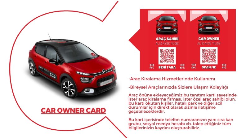 Car Owner Card Tasarım