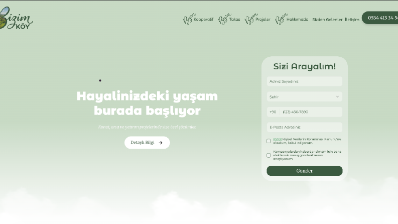 Bizim Köy - Emlak & Kooperatif Sitesi (WordPress)