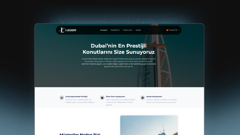 Lunaris Real Estate – Gayrimenkul & Portföy Sitesi