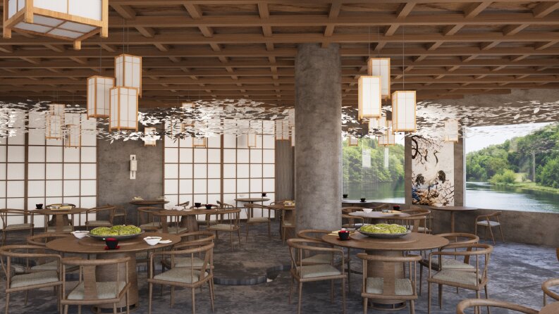 Minimalist Japon Restoranı Tasarımı