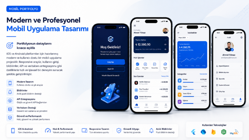 Modern ve Profesyonel Mobil Uygulama Tasarımı