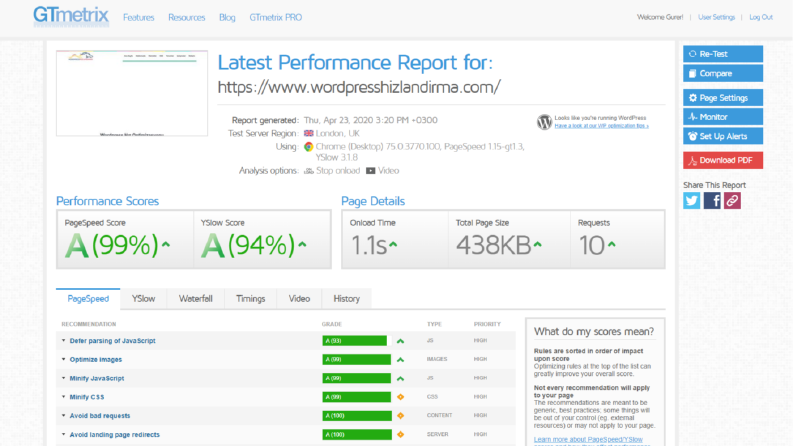 Wordpress Site Hızlandırma