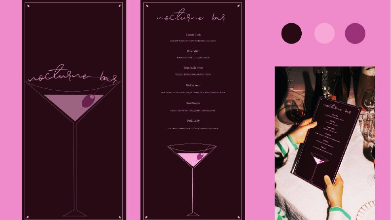 nocturne bar menu tasarımı