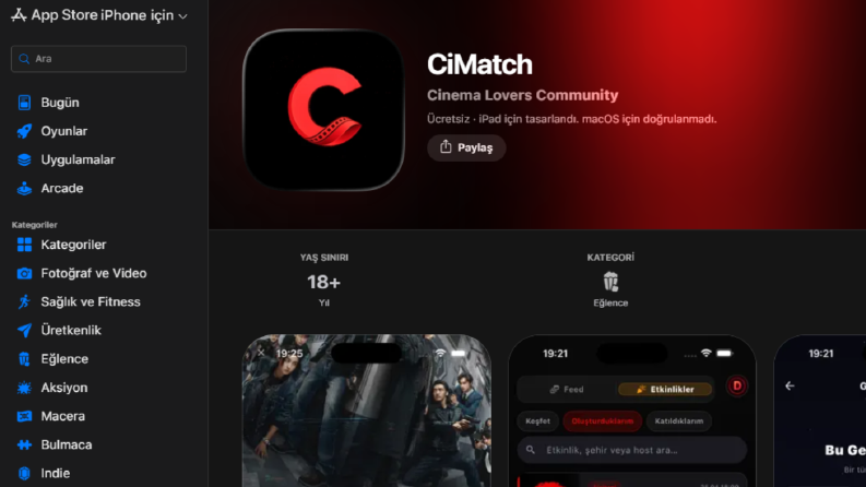 CiMatch - iOS & Android Film Sosyal Ağ Uygulaması