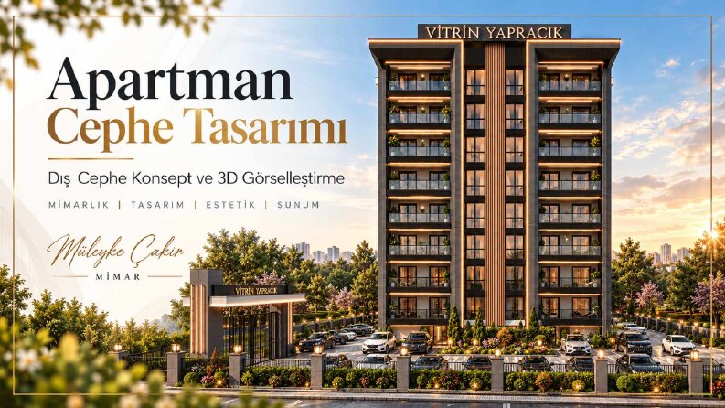 Vitrin Yapracık | Modern Apartman Dış Cephe Tasarımı