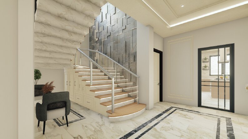 Villa iç mekan tasarımı ve görselleştirmesi