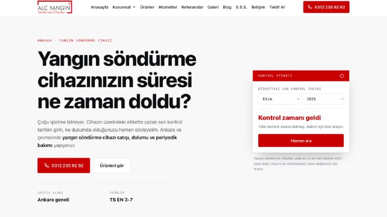 ALC Yangın — Yangın Güvenliği Firması (2 site, Laravel)