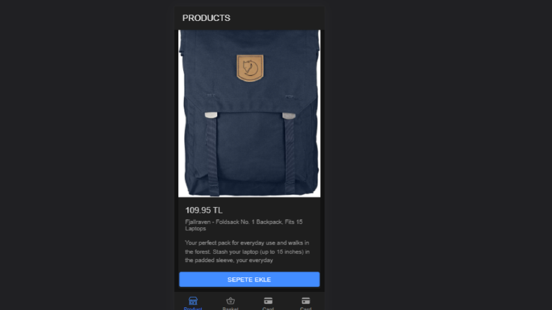 ionic sepet uygulaması
