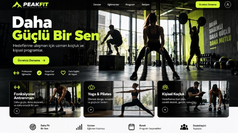 PeakFit Fitness Stüdyosu Web Sitesi