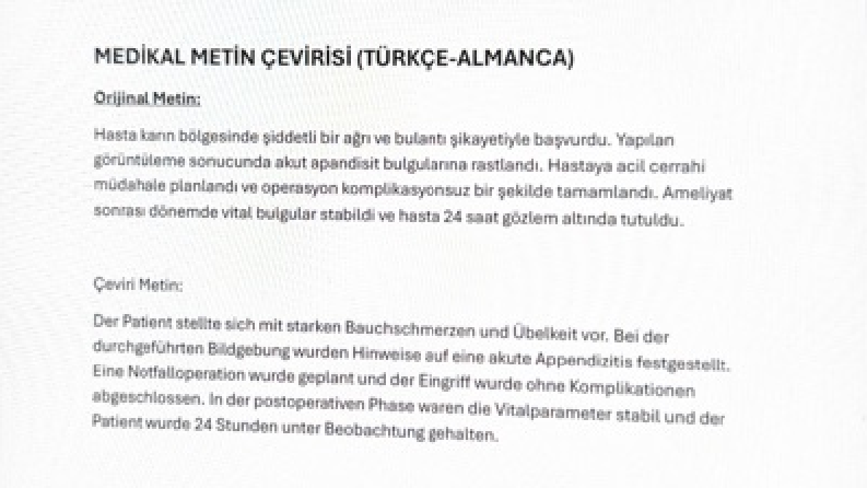 Medikal Metin Çevirisi