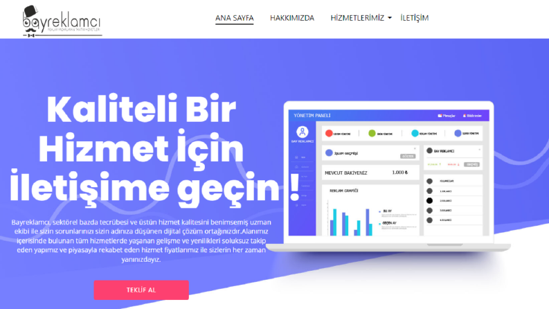 bay reklamcı anahtar teslim web sitesi