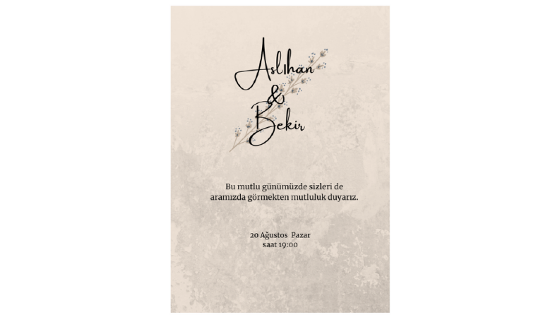 Örnek Davetiye Tasarımı