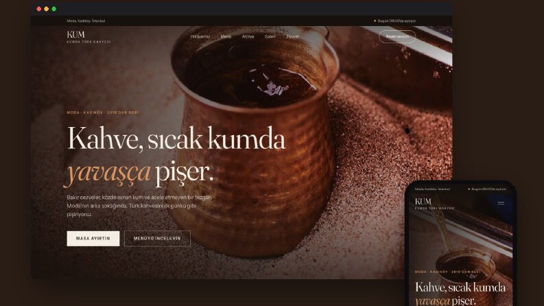 Kum Kahve – Konsept Kafe Web Sitesi