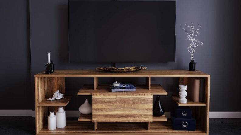 Tv ünitesi tasarım ve render