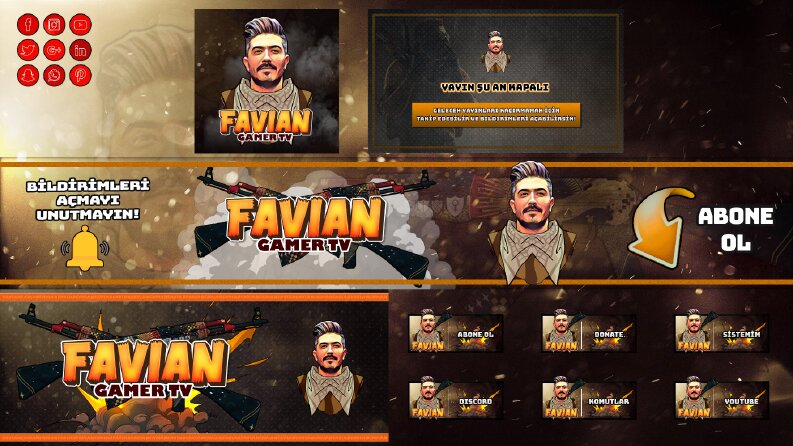 Favian Gamer TV Twitch ve Youtube Tasarımı