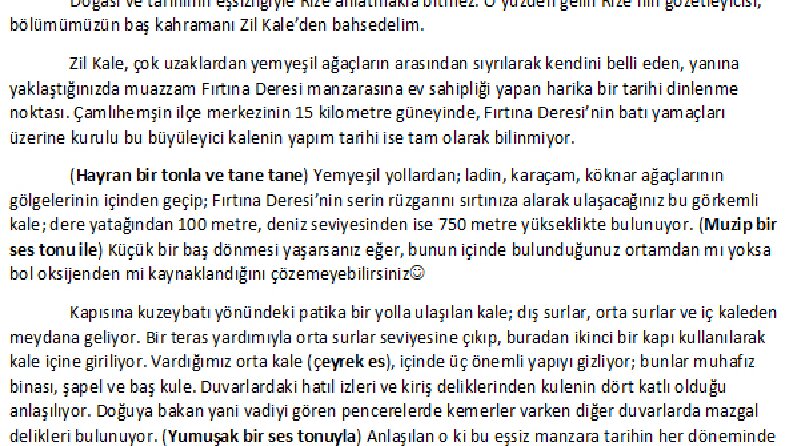 Radyo Kanalı İçin Gezi Bölümleri Serisinden Örnekler