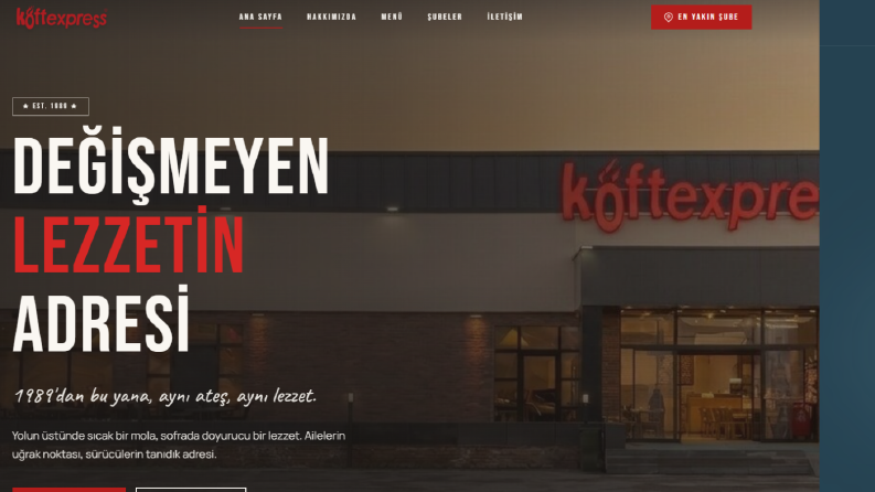 Köfte Express Websitesi Tasarımı