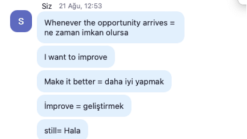 İngilizce konuşma dersi zoom kesiti
