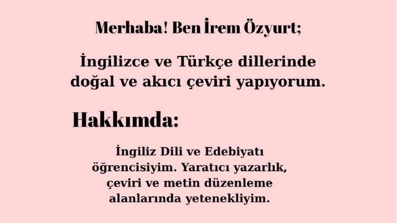 Türkçe ve İngilizce çeviri