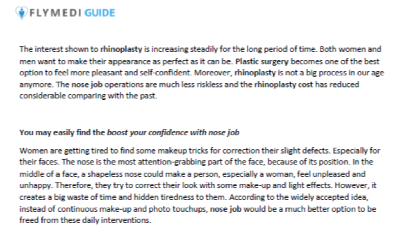 FlyMedi Guide ~ Rhinoplasty