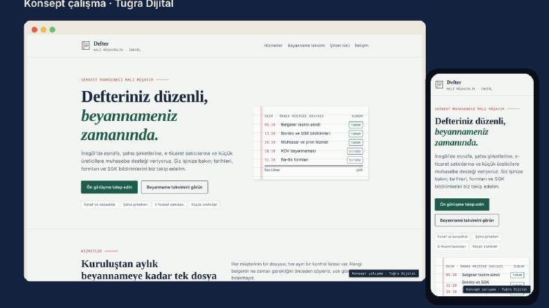 Defter Mali Müşavirlik - Konsept Kurumsal Site